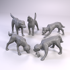 Dogs1.png Fichier STL Chiens affamés (Moisson de la guerre)・Idée pour impression 3D à télécharger, Tiny-Furniture