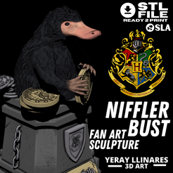 1.png Archivo STL Escarbato Niffler Bust de Harry Potter・Diseño imprimible en 3D para descargar
