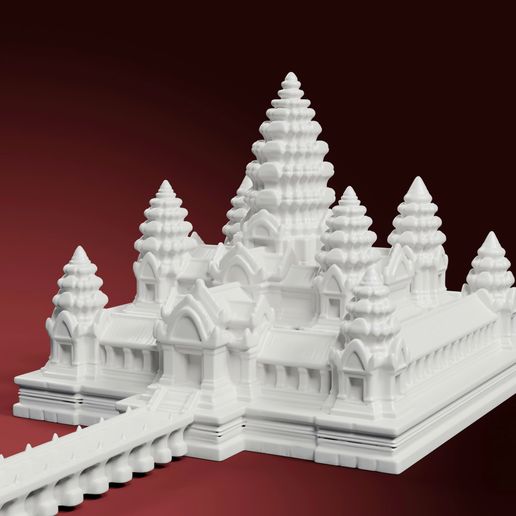 Angkor Wat Temple Miniature STL – Detailed Cambodia Landmark 3D Print for Collectors