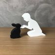 IMG-20240325-WA0047.jpg Boy and his Rabbit for 3D printer or laser cut
