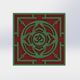 posavasos4.png Oriental or Asian coaster with flower and OHM