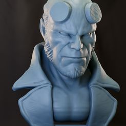 Hellboy01.jpeg Archivo STL gratis Hellboy Bust・Objeto para impresora 3D para descargar