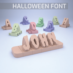 Halloween-Font.png 3D file 3D name from letters - halloween font・3D printing design to download