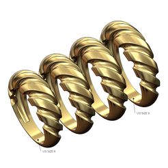 Chunky-grooves-dome-ring-size6to9-00.jpg STL-Datei Gerilltes Kuppelband US Größen 6to9 3D-Druckmodell・Design für 3D-Drucker zum herunterladen