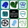 futbol-soccer-cookie-cutter-stl-file-pack-3d.png Cookie cutter pack soccer Soccer x12 models 3d + Gift