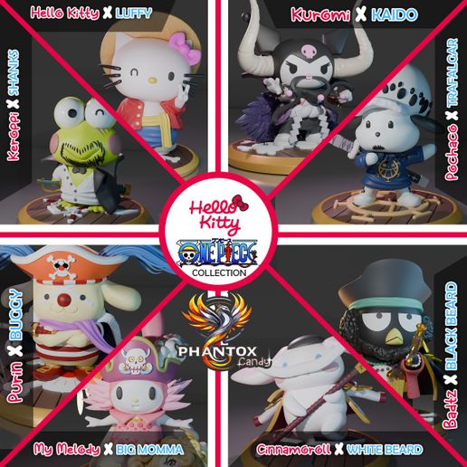 👋 Hello Kitty x One Piece Full Collection・ STL File for 3D