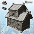 1-PREM.jpg Medieval building with overhanging floor and rounded roof (8) - Medieval Fantasy Magic Feudal Old Archaic Saga 28mm 15mm