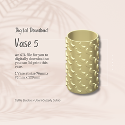 Cover-7.png Vase 5 STL File - Moon Digital Download - Homeware, Minimalist Modern Design