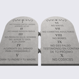 Shapr-Image-2024-02-04-095711.png Spanish text, 10 Mandamientos,The Ten Commandments list, God Words written on  tablets, flexi joint, print in place, 2 models hollow text, relief text