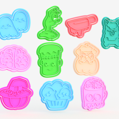 Screenshot_1.png 3D file Halloween Cookie Cutter Set of 10・3D printable model to download