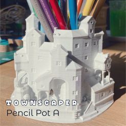 cover.jpg Бесплатный STL файл Townscaper Pencil Pot A・3D-печатная модель для скачивания
