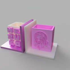 nezuko-zoom.png 3MF file For books Kimetsu No Yaiba Nezuko・Template to download and 3D print