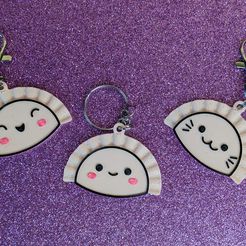 FOOD03.jpg 3D file Chibi Gyoza Magnet & Keychain set・3D print object to download