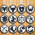 I re at Lot Lt haviengs SEGNIOS (if POP dy. (0 STL file PACK 12 KEY RINGS OF "ZODIAC SIGNS 2" / KEY CHAIN・3D printing design to download