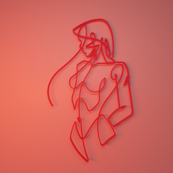 silueta.png STL file cuadro mujer aesthetic・3D printer model to download