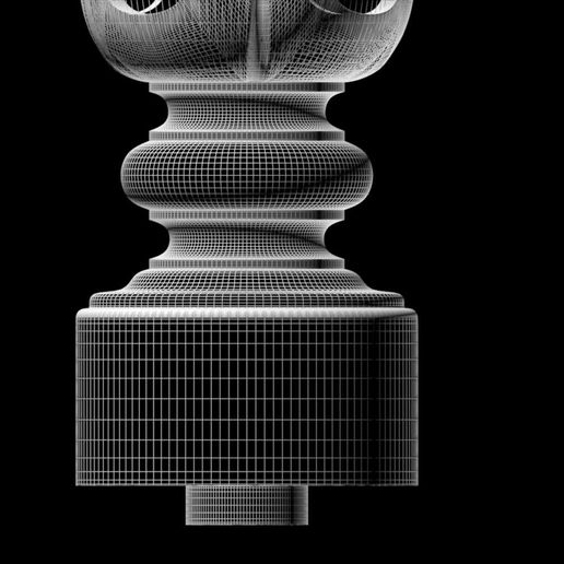 3.jpg Baluster 3d model of column with leaves for cnc milling