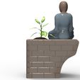 untitled.142.jpg Succulent pot human meditating 2-4 for 3D print