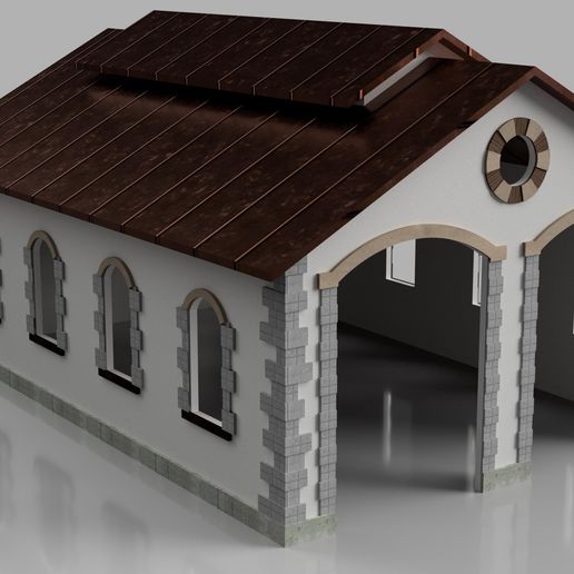 Maquette Artisanale HO – Grande Remise Pour Locomotives – Montée – Occasion