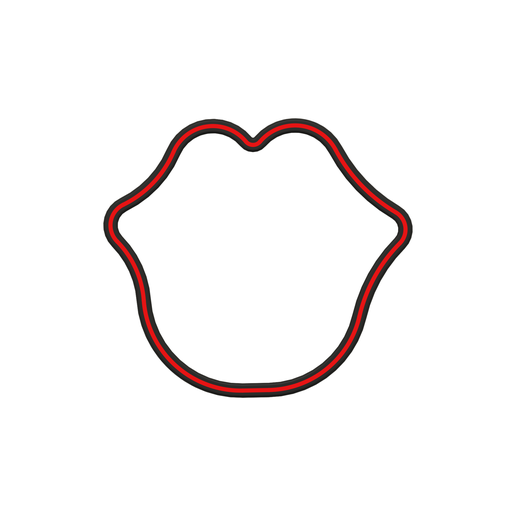 Big Lips Cookie Cutter STL File - 4 inches