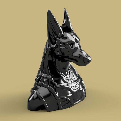 Anubis Bust Flower Pot 3D model