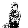 Chien-et-garcon-2.jpg 5 SVG files - Boy running with a dog - Silhouettes - PACK 1