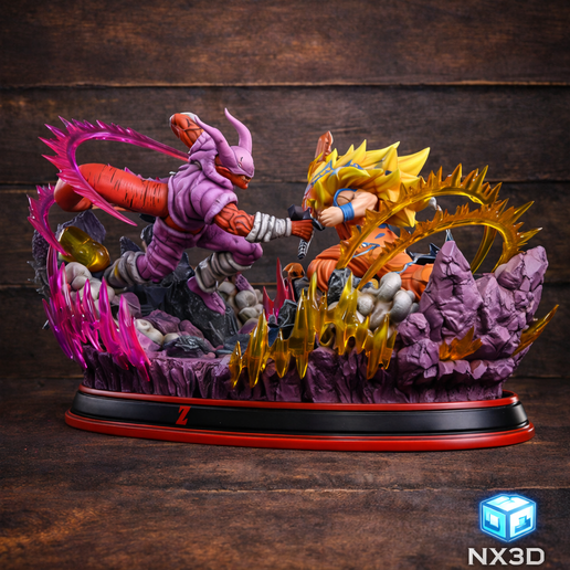Super Saiyan Goku vs Super Buu STL – Dragon Ball Z Battle Diorama 3D Print Model