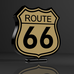 1.png 3D file Route 66 Lamp・3D printing model to download, tweety35