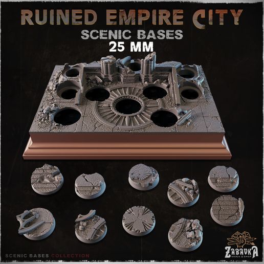 Ruined Empire City - Scenic Bases (25mm Bases)