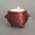 20230702_145041.jpg Cauldron Tea Light Holder, Witchy Candle, Wicca