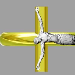 T.jpg STL file crucifix ring.・3D printer model to download