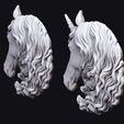 1-8.jpg Basrelief Horse and Unicorn Head