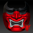 OM1.png Red Hood Oni Mask / Red Mempo Mask