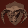 BalrogShieldRender.png Balrog Head With Shield Wall Plaque