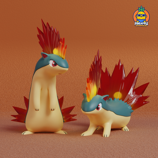 🐉 Pokemon - Quilava with 2 poses・ STL File for 3D printing・Cults