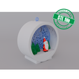 santa8_1.png 3D Christmas ornament with light, trees, Santa Claus, STL file for 3D Printing