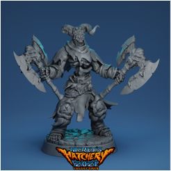 Skeleton_Leader.jpg STL file Skeleton Axe-Swinger | Mines of Mor'ug・3D printing idea to download