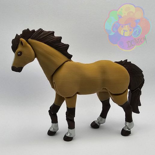 horse_02_wm2.jpg Horse - Flexi Articulated Animal (print in place, no supports)