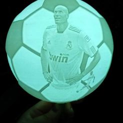 1.jpg Archivo STL Lampara pelota del Real Madrid con Zidane・Modelo para descargar e imprimir en 3D