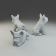 1.png Low polygon French Bulldog 3D print model  in three poses