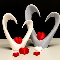 Enlight668.JPG STL file Valentine heart in heart・3D printing idea to download