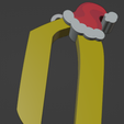 O-Llavero.png LETTER OR HARRY POTTER STYLE WITH CHRISTMAS HAT + KEYCHAIN