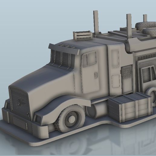 4.jpg Post-apocalyptic Truck shelter - Flames of war Bolt Action Warhammer 40 000 Science fiction SF 40k Star Wars Legion Warhordes Grimdark Confrontation