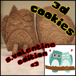 Copertina.png STL file 3D S. Valentine Owl Couple Cookie Cutter・3D printing idea to download, CookieMaster
