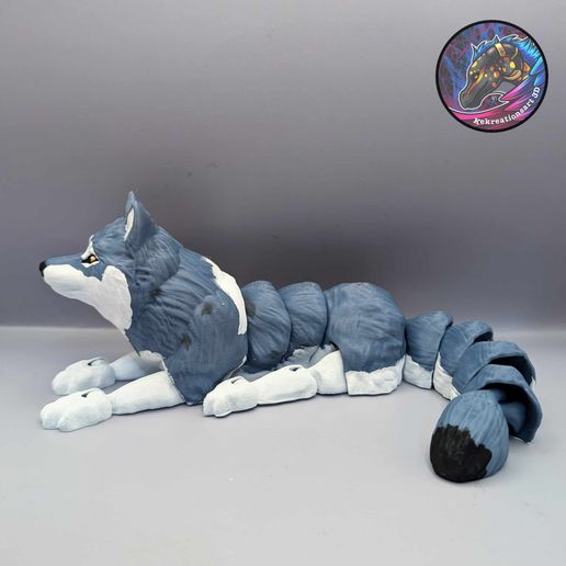 485215935_2196997547417625_4561141692516374412_n.jpg Flexi Wolf, Print-in-place, Articulated wolf