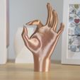 pic1.jpg Realistic Female OK Hand Gesture Ring Item Holder Statue