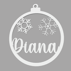 Captura-de-ecrã-2021-10-04,-às-02.28.06.png STL file DIANA - Bola de Natal com Nome - Ornamento・3D printable design to download