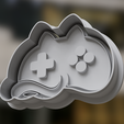 CuteCatController1.png Cute Cat Gaming Controller Cookie Cutter and Stamp - Purrfect Gamer Delight