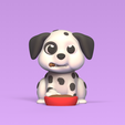 Cod70-Dalmatian-Dog-Eating-1.png 3D file Dalmatian Dog Eating・3D printing model to download
