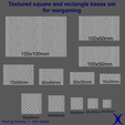 square_bases_set_thin.png 3 en 1 BUNDLE - Adoquines 7 textura Bases Set (redondo, cuadrado y rectángulo, oval) + bases delgadas | Perfecto Para Wargames de Mesa y RPG's