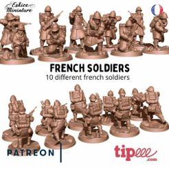 1000X1000-16.jpg Fichier 3D 10 French soldiers - French army WW2 - 28mm for wargame・Design pour imprimante 3D à télécharger